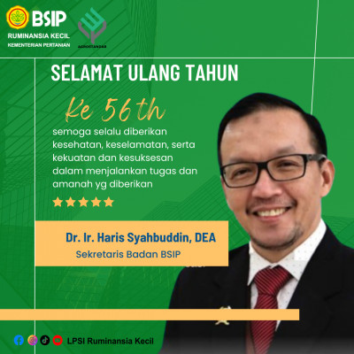 Selamat Ulang Tahun Ke-56  Bapak Sekretaris Badan BSIP Dr. Ir. Haris Syahbuddin, DEA
